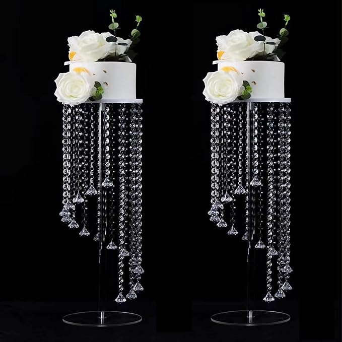 Wedding Centerpieces Decoration Flower Vase, Elegant Acrylic Crystal Stand -2 Pcs 23.6inch High Party Tables Decorations, Dining Table Chandelier Centerpiece Stands