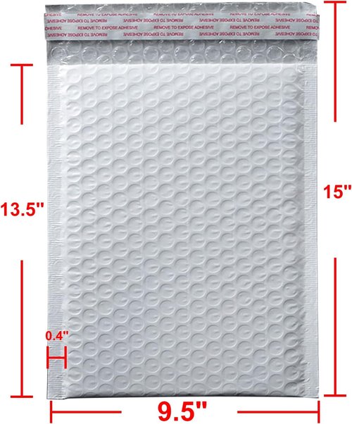 Self-Sealing Poly Bubble Mailers by 9527 - Padded Shipping Envelopes, 9.5"x13.5", 25 Pack
