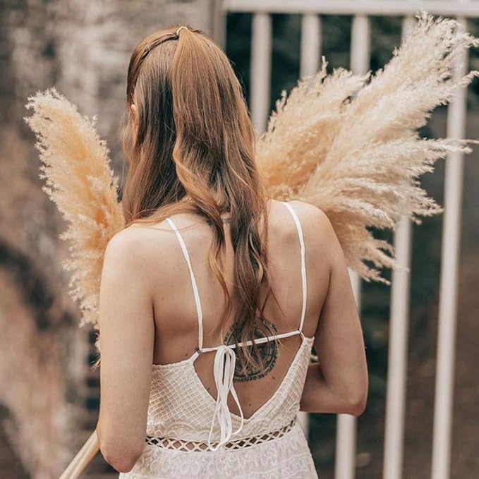 40-Inch Cream Pampas Grass Decor Tall 10-Pcs XXL Size Natural Boho Plants Decor Wedding Flowers