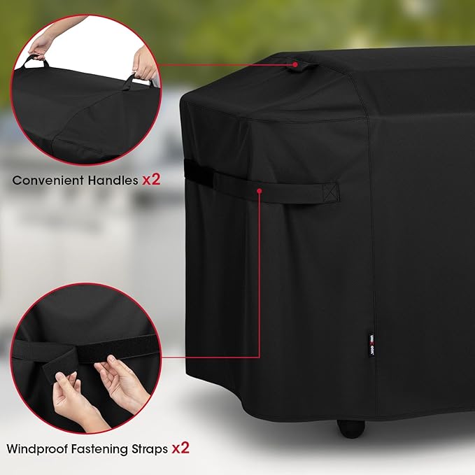 Unicook Griddle Cover Compatible with Weber 36" Rust-Resistant Griddle, Compared to Weber 3400030, Heavy Duty Waterproof 4 Burner Flat Top Grill Cover with Hood, 64 Inch Outdoor BBQ Protector, Black