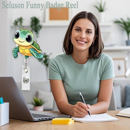 Sea Turtle Badge Reel | Funny Retractable ID Holder for Nurses & Healthcare Workers - Perfect Gift