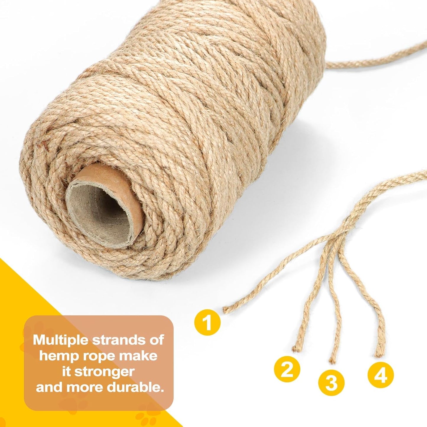 Twine String 5mm - Heavy Duty Natural Jute Twine Rope for DIY Crafts & Gardening | Eco-Friendly 164 Feet