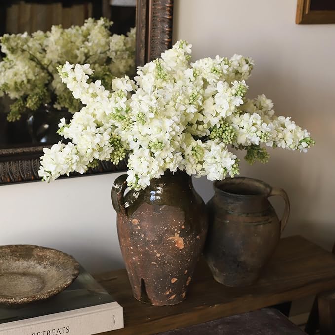 Afloral Fake Flowers Lilacs in Cream - 25"