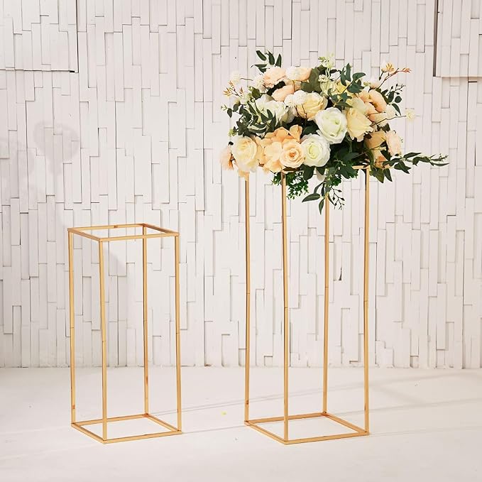 Gold Wedding Flower Stand,Metal Flower Vase,Wedding Centerpieces for Tables Home Birthday Party Event Decoration(10pcs 31.5inch)