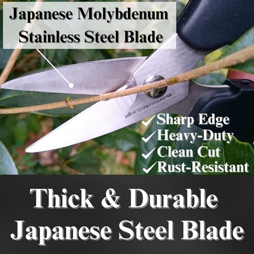 ALLEX Craft Scissors - 6.7" Heavy-Duty Utility Shears | Japanese Stainless Steel, Black Finish