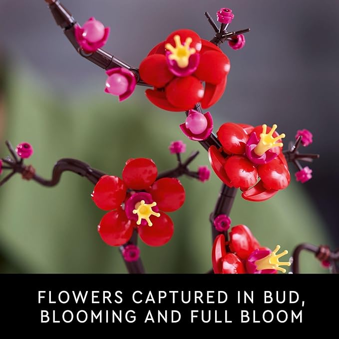 LEGO Botanicals Plum Blossom Building Sets for Adults - Artificial Flower for Dinner Table Centerpiece, Living Room Home Decor, Ages 18+ - DIY Craft Kits - Gift for Birthdays - 10369