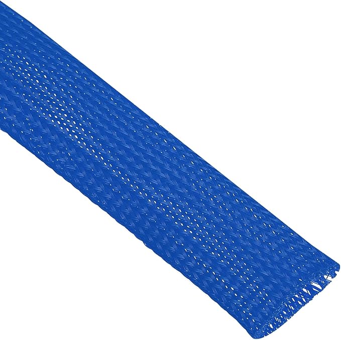 uxcell Expandable Sleeving, 1-inch 25ft Cable Sleeve, Blue