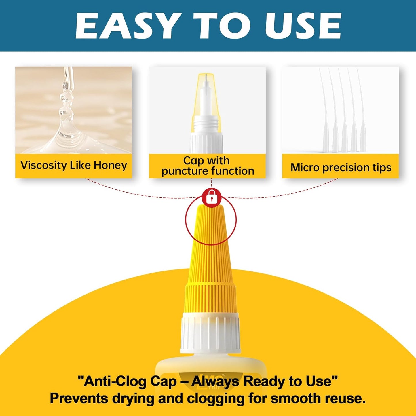 Skiennix Glass Super Glue - Clear Instant Cyanoacrylate Adhesive for All Repairs - Thick Formula
