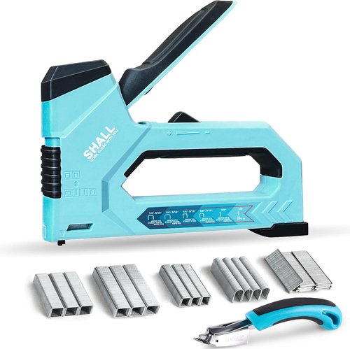 SHALL Heavy Duty 6-in-1 Staple Gun - Versatile Upholstery Stapler with 4000 Staples | Ideal for Wood, Crafts, and Furniture