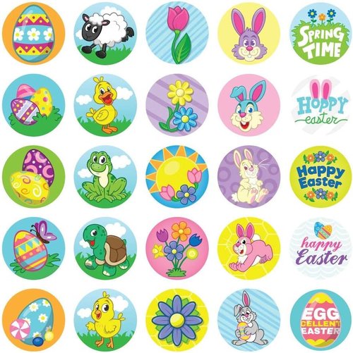 JOYIN Easter Crafts Kit - 500 Stickers, 144 Adhesive Shapes, 60 Temporary Tattoos & 6 Stampers | Over 700 Pieces for Egg Basket Stuffers