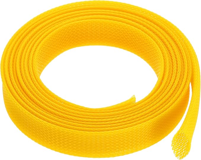 uxcell Expandable Sleeving,1 3/16-inch 10ft Cable Sleeve, Yellow