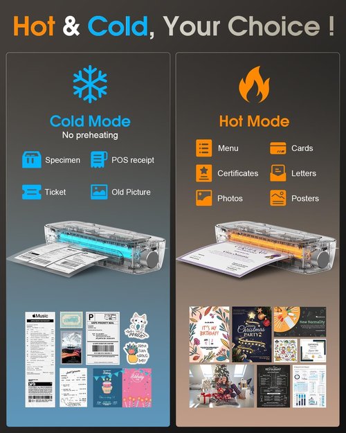 Qfun Laminator Machine - 13 Inch Thermal Laminator for A3 Paper | Fast 60S Warm-Up, Cold & Hot Lamination