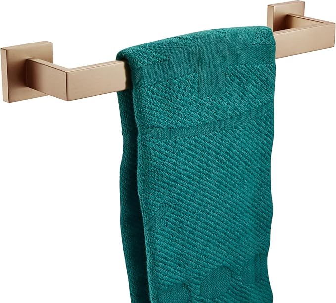 KOKOSIRI 16-Inch Towel Bar for Bathroom Wall Kitchen Towels Holder Wall Mount SUS304 Stainless Steel Towel Rack, Champagne Bronze B4003CPG-L16