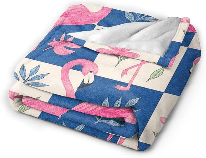 Flamingo Blanket Tropical Flamingo Throw Blanket Soft Cozy Fleece Fuzzy Stuffed Plush Flannel Animal Gifts for Girls Women Boys Kids Adults 50"X60"