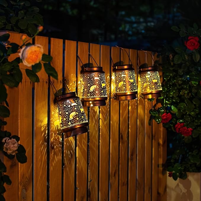 Christmas Gifts for Women Cat Solar Lanterns Outdoor Waterproof Hanging Solar Lights Cat Gifts for Women Men Metal Decorative LED Cat Lanterns for Garden Decor,Yard,Patio,Lawn,Pathway,Landscape