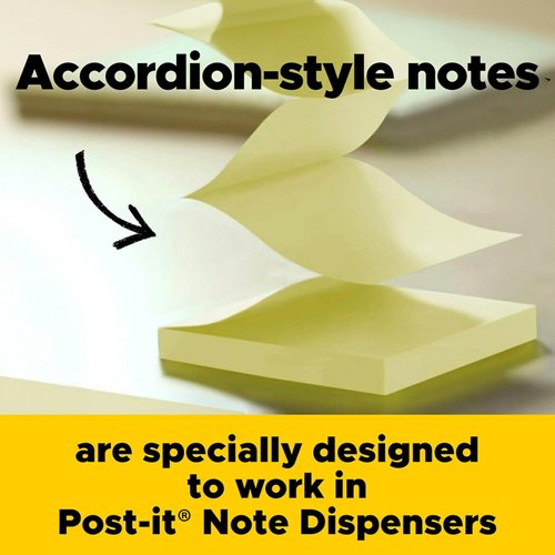 Post-it® Note Dispenser - Black Base with Clear Top | Includes 50 Sheets of 3x3 Canary Yellow Notes