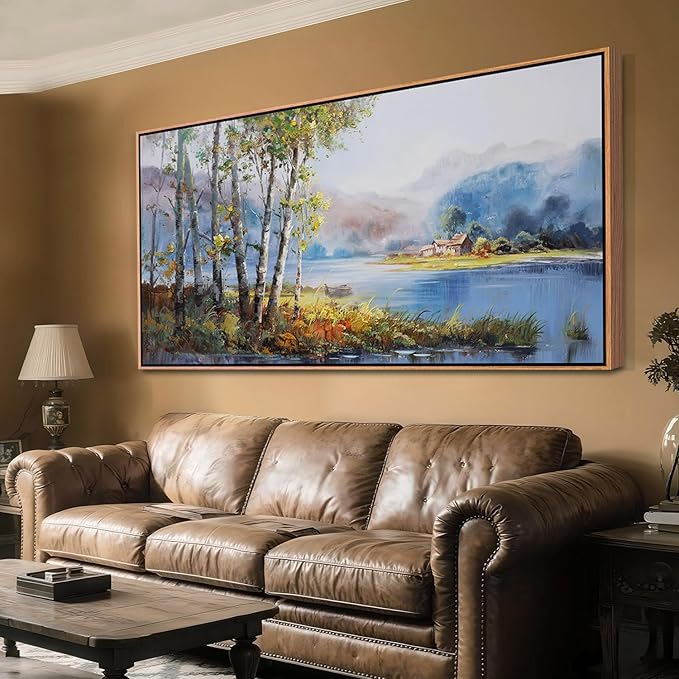 Arjun Framed Forest Picture for Living Room, Wall Art for Bedroom Nature Painting Wall Decor, Extra Large Artwork Office Home Dining Room 58"x29"