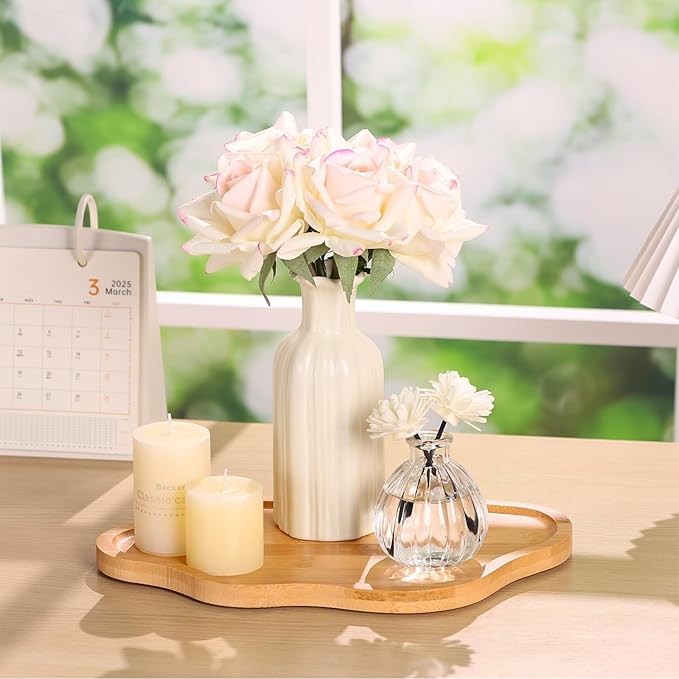 Wood Decorative Serving Tray for Candles Perfume, Cloud Jewelry Tray Trinket Dish, Wooden Trays for Coffee Table Home Decor