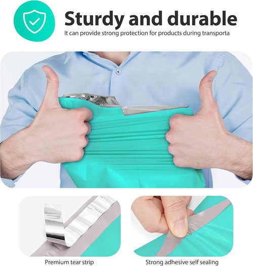 Fuxury Poly Mailers - 12x15.5 Inch Waterproof Shipping Bags | 500 Pcs Strong Adhesive for Small Business