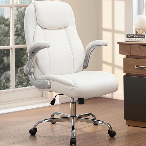 NEO CHAIR Ergonomic Office Gaming Chair - High Back Support, Adjustable Height, White PU Leather