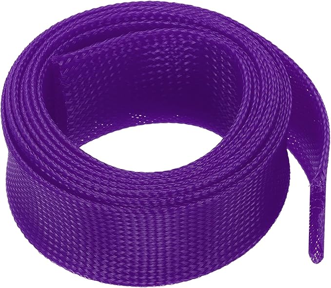 uxcell Expandable Sleeving, 2-inch 10ft Cable Sleeve, Purple