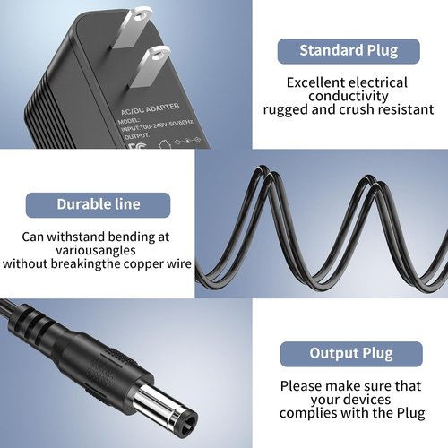 Brother 5V Charger - Replacement Power Supply for ADS-1700W, ADS-1300, ADS-1250W, ADS-1200, ADS-1190
