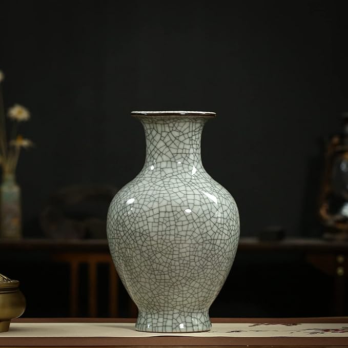 Chinese Ceramic Art Handmade Antique ice Crack Glaze vases Big China Porcelain Flower Bottle Vase