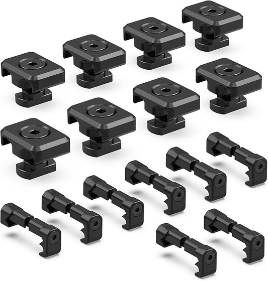 Pressure Switch Cable Management Kit Compatible with M-LOK/Picatinny Rail, Pressure Switch Cable Guides, Cable Clips, Wire Management for Flashlight/Laser, 16 Pack(8 Mlock + 8 Picatinny) - Black