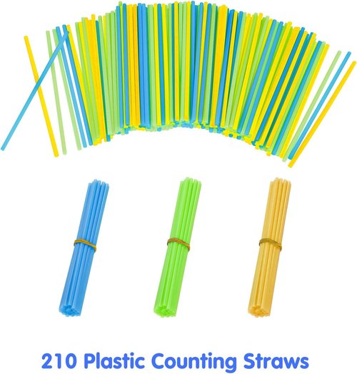Counting Caddie | Place Value Pocket Chart for Kindergarten - 210 Straws & 30 Number Cards Included