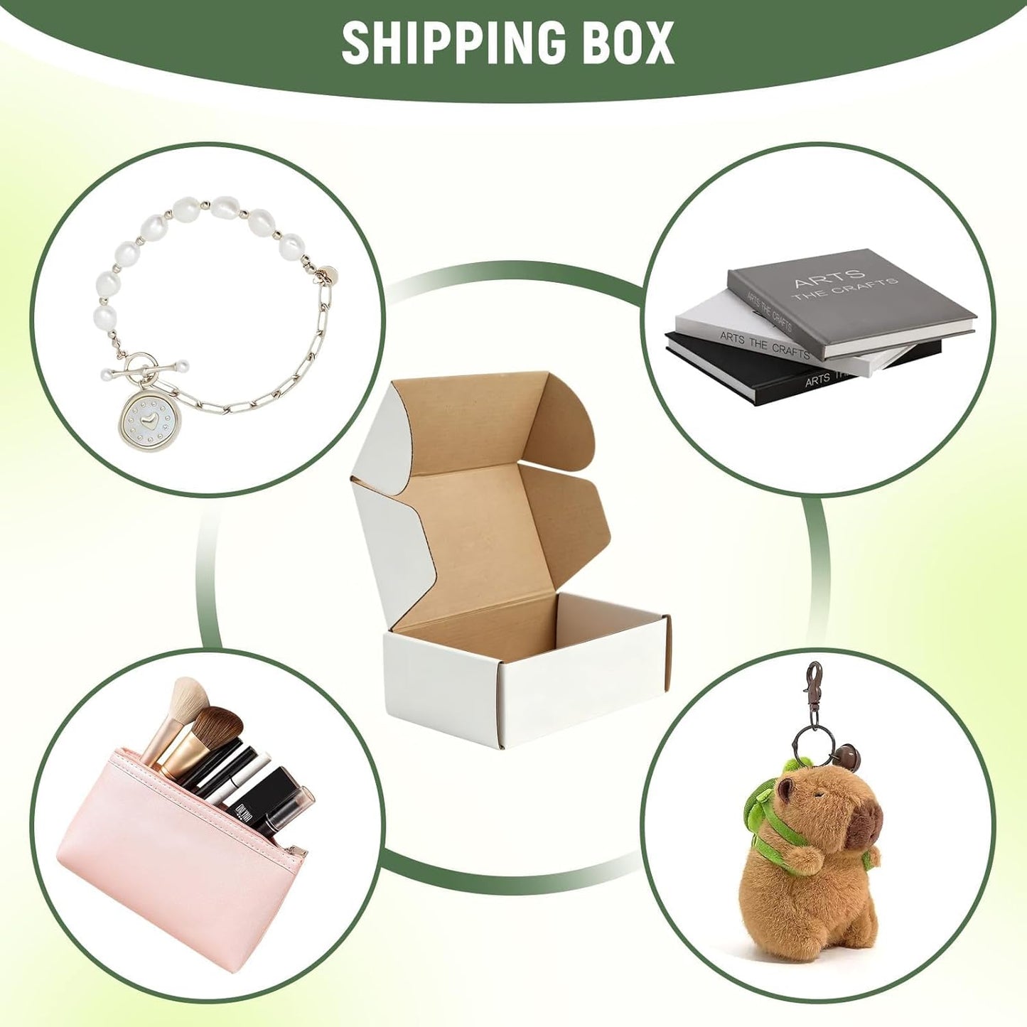 Small Shipping Boxes - 25 Pack White Corrugated Cardboard | 6"x4"x2" for Business & Mailing