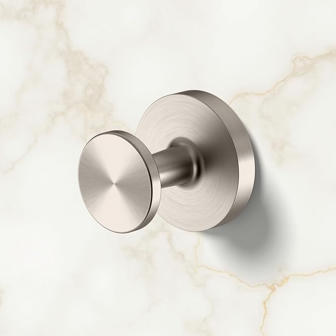 Gatco Bath Towel Hook | Retro–Modern Wall Hook for Robes, Towels, and Clothes | Gibson 5215SN, Satin Nickel
