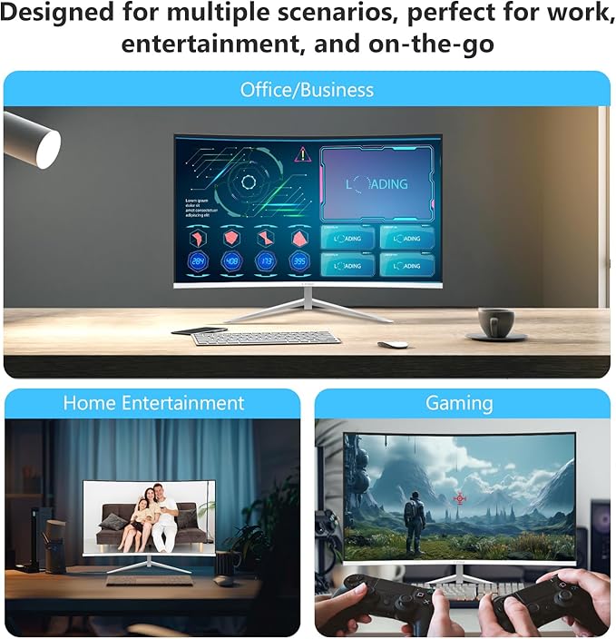 Z-Edge 24-inch Curved Gaming Monitor, Full HD 1080P 1920x1080 LED Backlight Monitor, with 100Hz Refresh Rate and Eye-Care Technology, U24C 178° Wide View Angle, DP+HDMI
