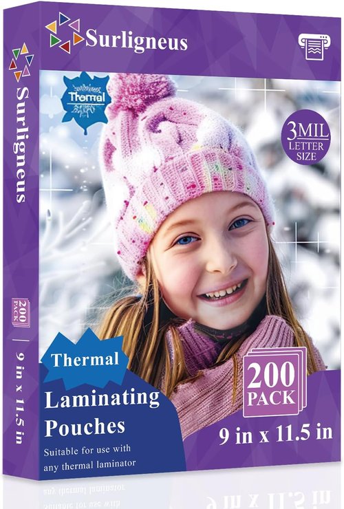 Laminating Sheets | Skiennix 8.5 x 11 Thermal Pouches - 200 Pack, 3 Mil Clear Plastic for Letter Size