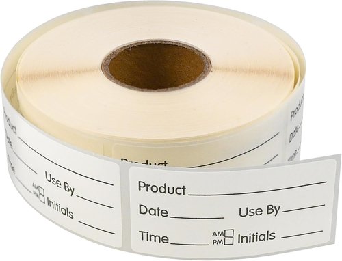 L LIKED 500 Dissolvable Food Storage Labels - 1 x 2 Inch Stickers for Containers