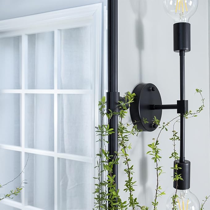 TEHOME Matt Black Horizontal Pivoting Bathroom Vanity Mirror Large Black Metal Framed Rectangle Tilting Beveled Vanity Mirrors for Wall, Overall 51.91 x 36 inches (Mirrror 48 x 36 inches)