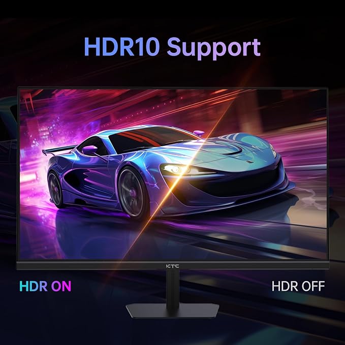 KTC 24.5'' Gaming Monitor 180Hz,Fast IPS 1080P 1 ms, 128% sRGB HDR10,Freesync,HDMI x 2 /DP x 1,VESA,Tilt Adjustable,Xbox PS5 Switch (HDMI Cable Included)