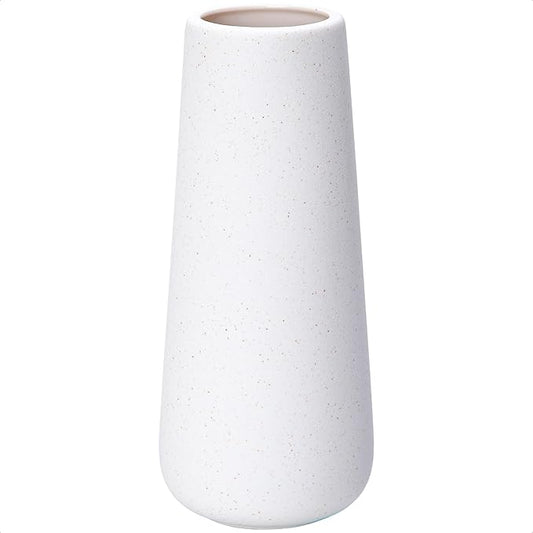 D'vine Dev 11 Inch Ceramic Flower Vase Textured Finishing, Minimalist Design for Kitchen, Bedroom, Living Room, Centerpieces, Office, Speckled Porcelain, VS-XH-G-2