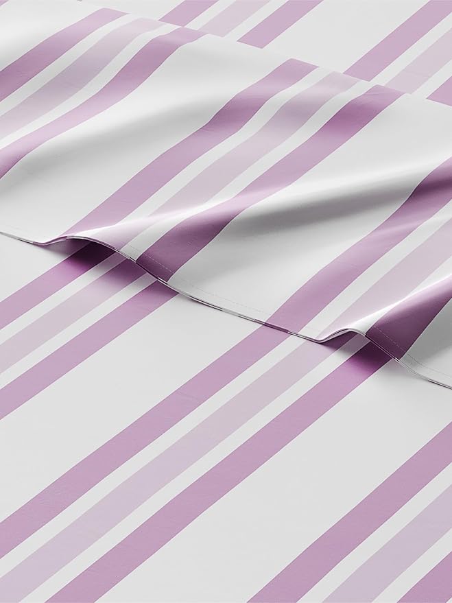 Kids Pink Stripes Twin 3 Piece Sheet Set - Boys, Girls, Teens, Toddler - Easy Fit, Deep Pockets - Breathable, Hotel Quality Sheets - Machine Washable - Wrinkle Free - Cute, Cozy & Soft - CGK Linens
