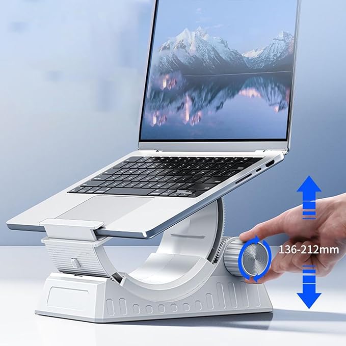Adjustable Laptop Stand, Foldable Desk Support, C-Shaped Laptop Stand, Office Home Bed Desktop Tablet Couch Car Work Study, Portable Ergonomic for Efficient Work and Study Setup Lightweight