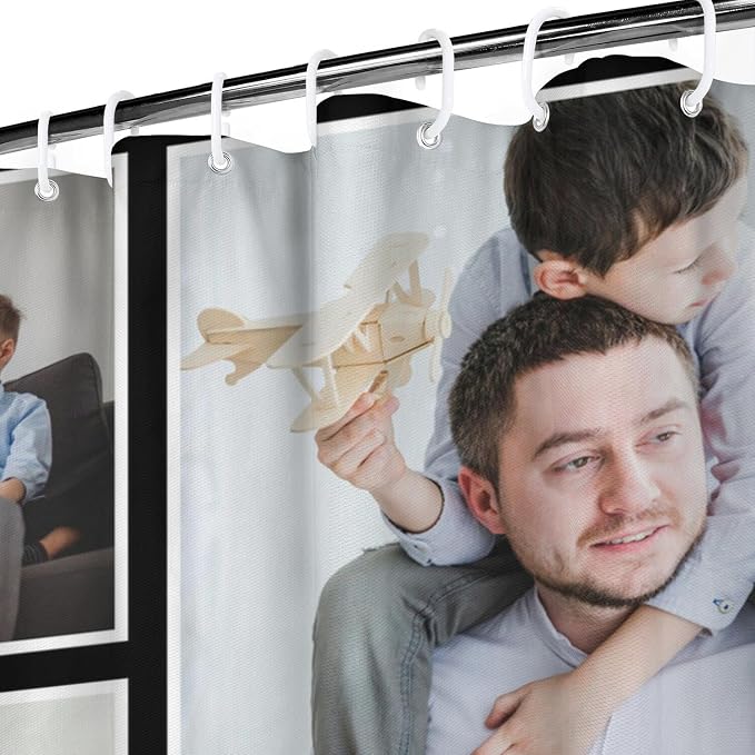 Personalized Shower Curtain Set Custom Photo Shower Curtains Modern Minimalist Home Bathroom Curtain Decor with 12 Hooks 72 Inch Wide * 72 Inch High