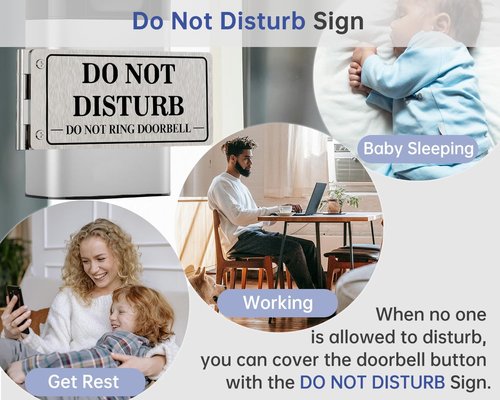 Regine Switzerland Metal Doorbell Cover - Flipable No Soliciting Sign for Front Door | Easy to Mount, Ideal Gift for Home Offices