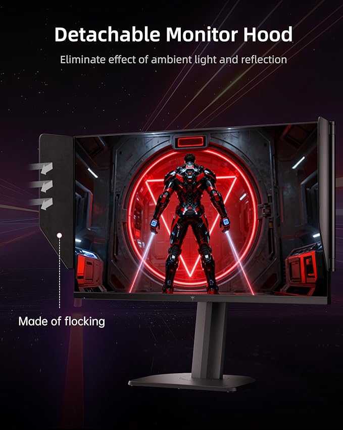 KTC 27M1 27 Inch Gaming Monitor, 1440P Monitor with Speakers Built in, 210Hz Monitors with Shielding Hood, Fast IPS, Adaptive Sync, 130%sRGB, 1MS(MPRT), VESA Mount, Tilt/Swivel/Pivot/Height Adjustment