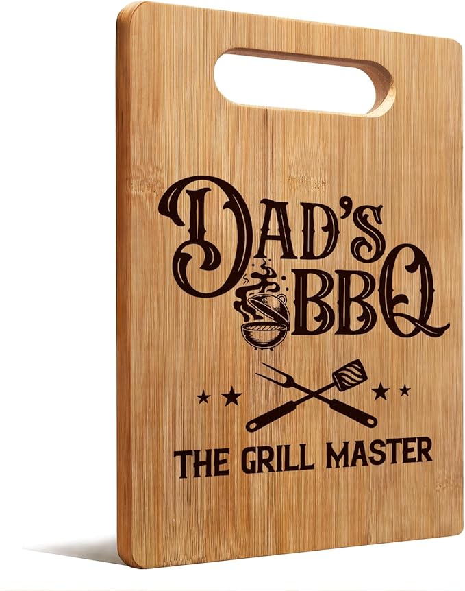 Lacama Best Dad Gifts for Christmas Birthday from Kids, Dad Gifts Cutting Chopping Boards for Kitchen Grill BBQ, Grill Master Gifts for Men Decorative Bamboo Cutting Board