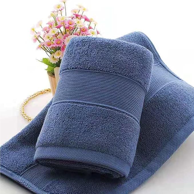 LRUUIDDE Bathroom Hand Towels 2 Set,Cotton Hand Towel for Bath, Hand, Face, Kitchen, Super Soft, Highly Absorbent, Machine Washable, Size 14" x 30" (Blue)…