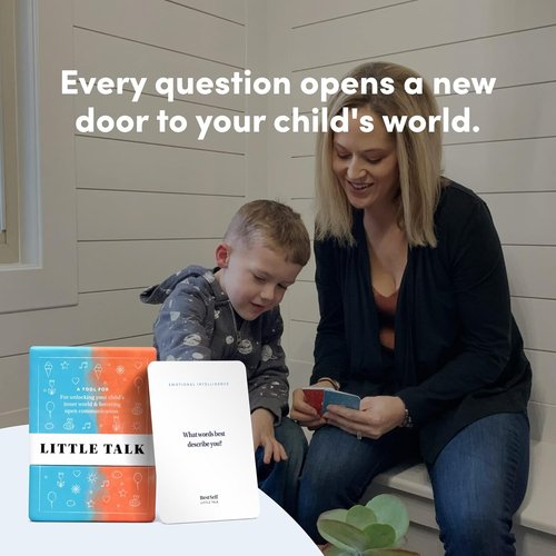 BestSelf Little Talk Conversation Cards - 170 Prompts for Kids' Social Skills | Ages 4-12, ADHD Tools, Family Games