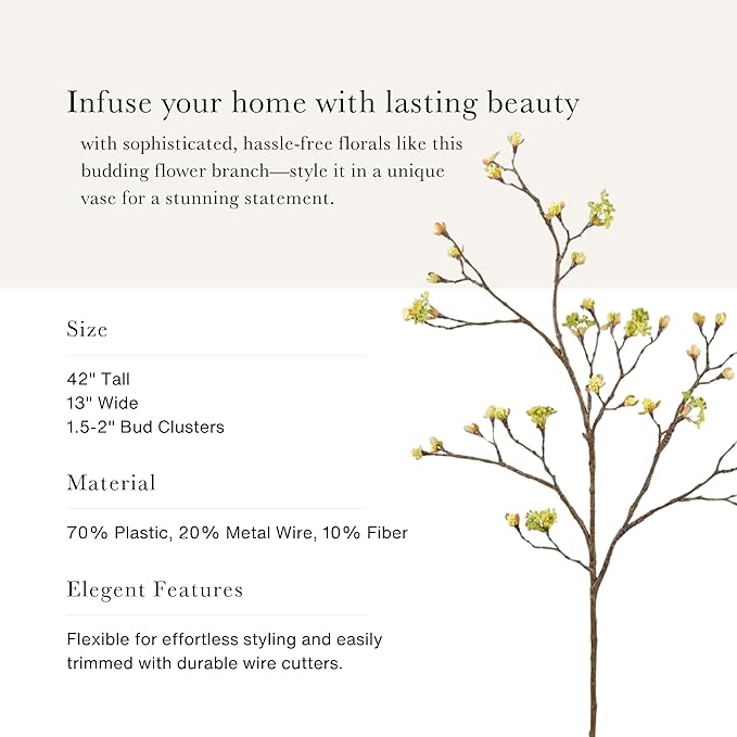 Afloral Artificial Budding Flower Branch - 42"