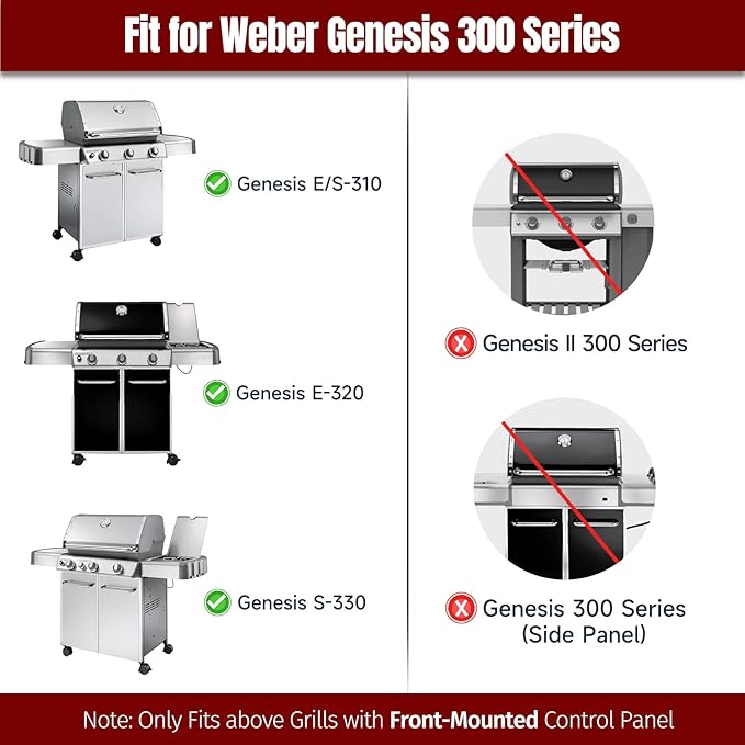 SHINESTAR 17.5" Heavy-Duty Flavorizer Bars, Front-Control Replacement Set for Weber Genesis 300 Series, Genesis E-310/320(2011-2013), E-330 (NOT Fit for Genesis II), Porcelain Enamel Finish, 5-Pack