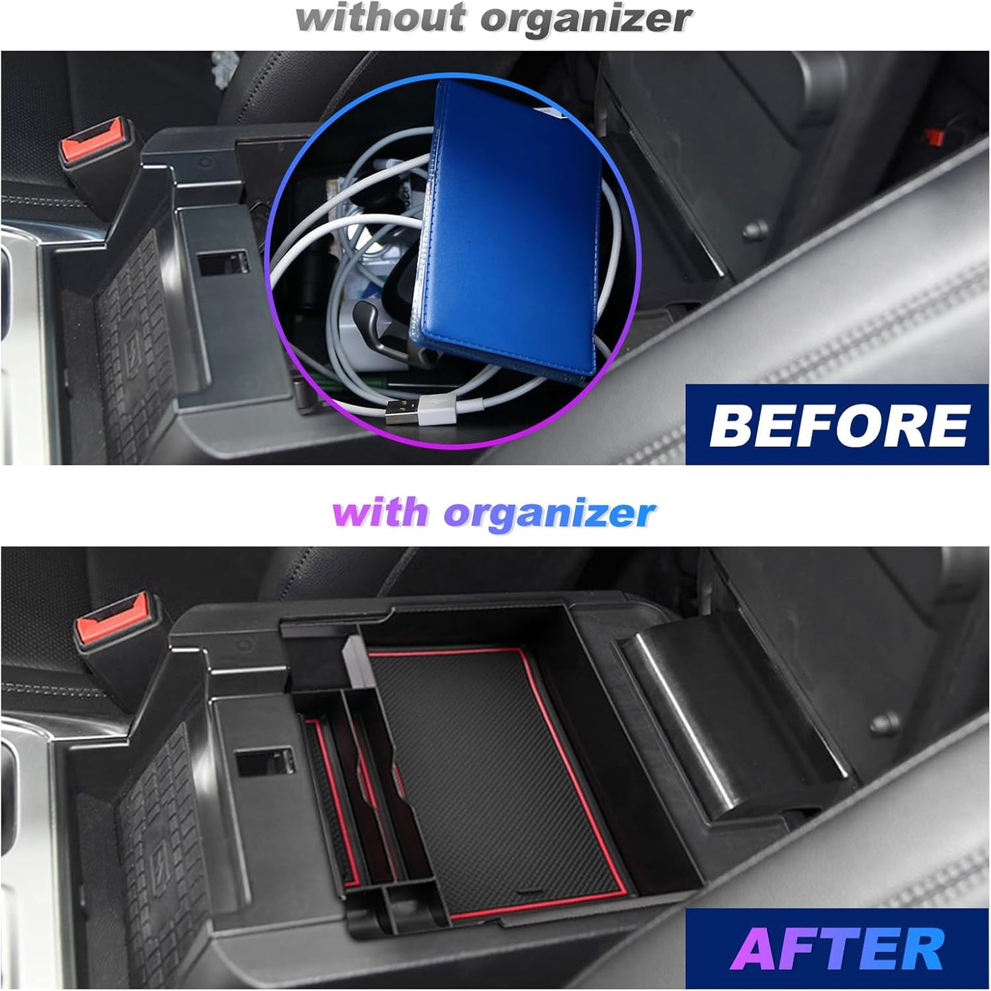 SXCY Center Console Organizer for 2020-2026 Ford Explorer | Durable Storage Tray & Accessories