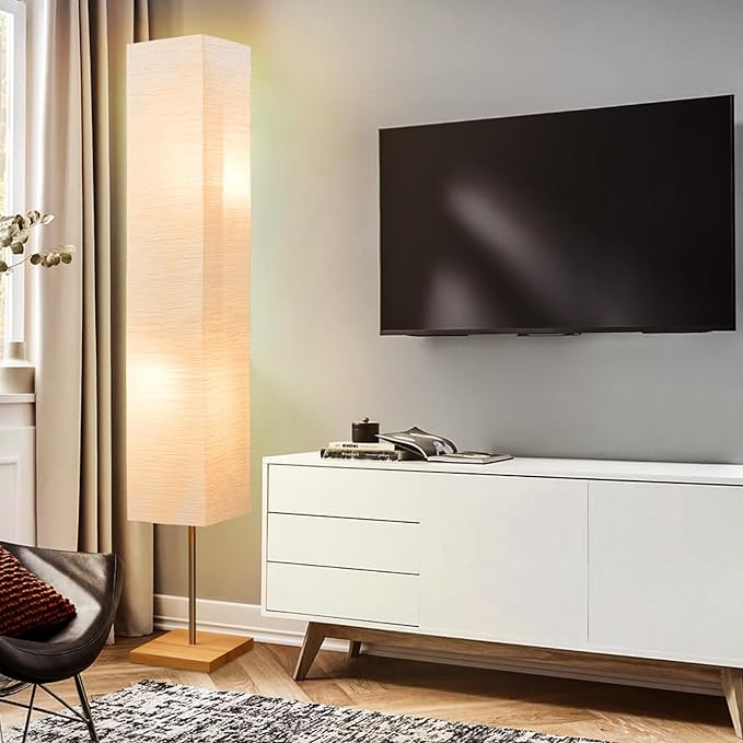 GyroVu 65" Floor Lamp for Living Room, Color Temperature Adjustable Standing Lamp for Bedroom, Corner Floor Lamp for Office& Living Room Tall lamp for Home Decor(Bulbs Included)