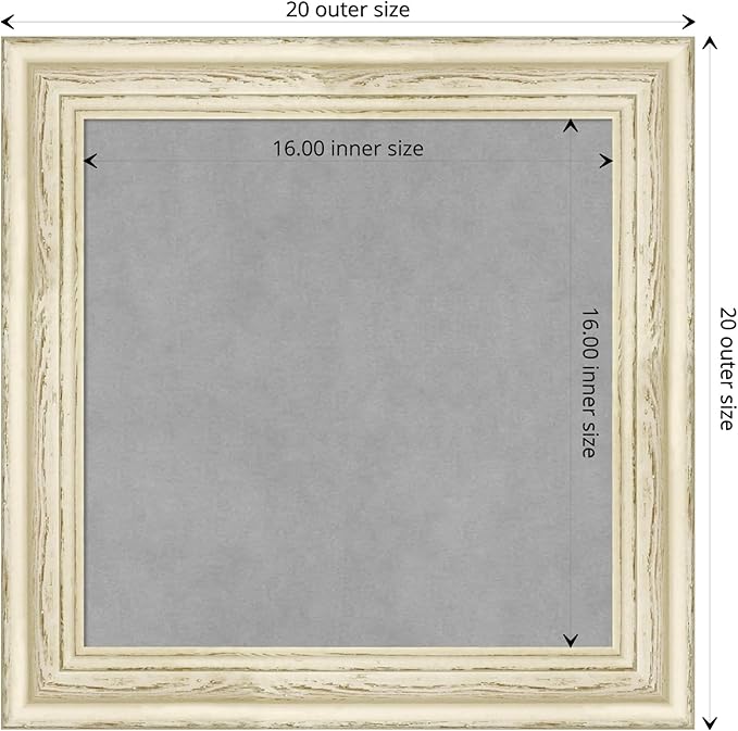 Amanti Art White Framed Magnetic Board 20x20 Small Vision Board for use with Magnets, 100% Metal Sheet to Display Items as Office Decor or for Home Organization in mudroom, Kitchen or Kids Room